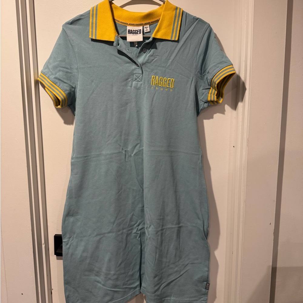 The Ragged Priest Blue and Yellow Mini Dress